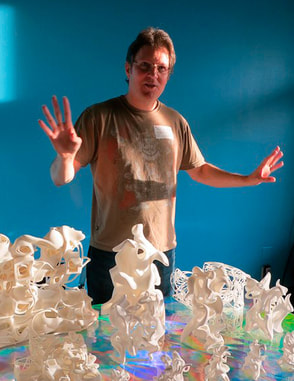 Kevin Mack with 3D printed Sculptures